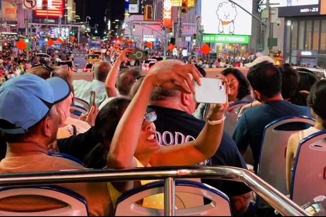 75-Minutes NYC Sightseeing Night Double Decker Bus Tour - Start at Times Square, but allow extra time to find the bus