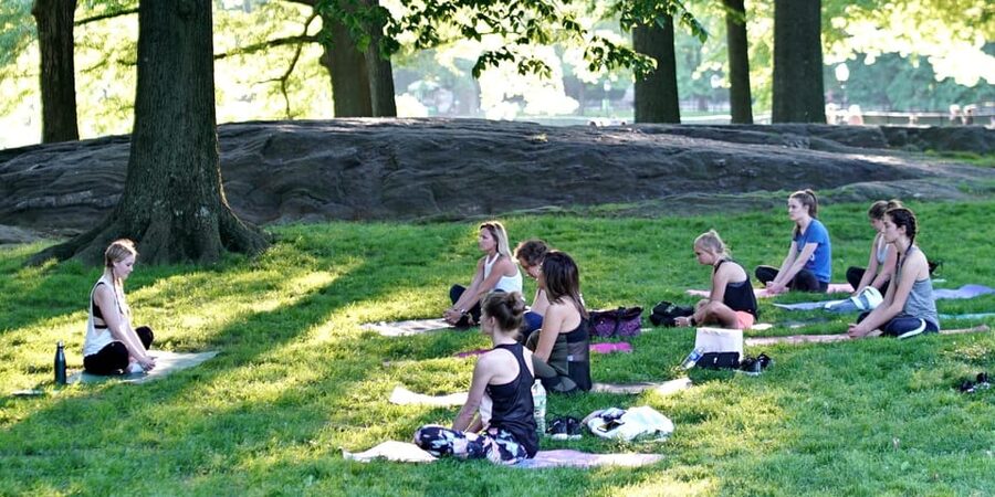 Central Park, New York: Yoga Classes in the park since 2012 - An all-level class with room to adapt