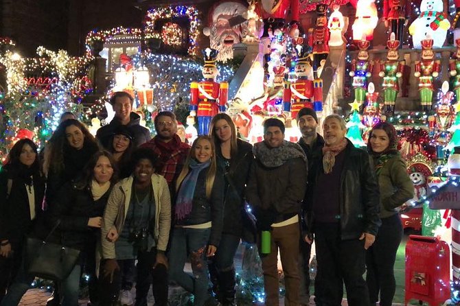 Dyker Heights Christmas Lights and NYC Skyline View Bus Tour - Battery Park City brings an early sunset pause