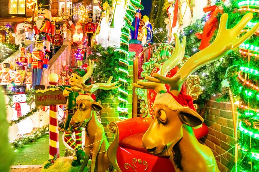 From Manhattan: 4-Hour Dyker Heights Holiday Lights Bus Tour - One hour among the brightest Dyker Heights homes