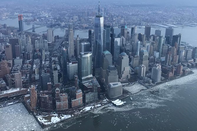 Manhattan Helicopter Sightseeing Tour - Lower Manhattan from above: One World Trade Center and the 9/11 Memorial