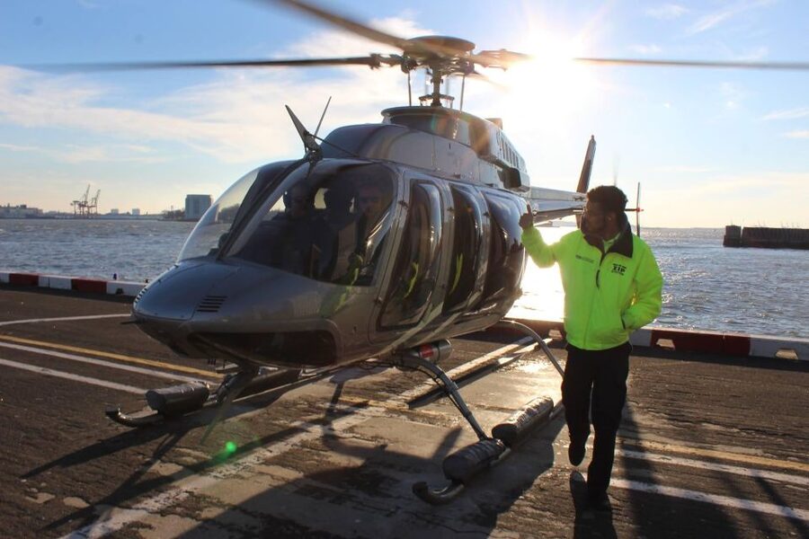 New Jersey: New York City Night Skyline Helicopter Tour - A small helicopter with six seats at most