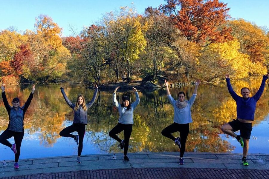 New York City: Central Park Yoga and Walking Tour - Bethesda Fountain and the park’s grand center