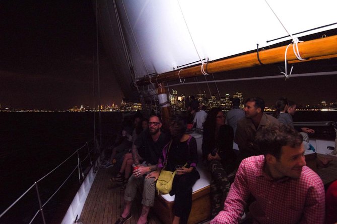 New York City Skyline Lights Sail - Passing Battery Park City and the Financial District