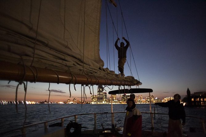 New York City Sunset Jazz Sail aboard Clipper City - Brooklyn Bridge, Manhattan Bridge, and DUMBO