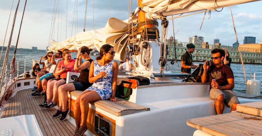 New York City: Sunset Sail Aboard a Schooner - Heading south past Battery Park
