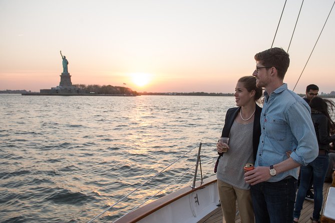 New York City Sunset Sail to the Statue of Liberty - The return trip with Manhattan lighting up