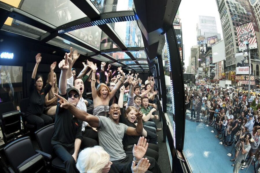 New York City: The Ride Interactive Bus Tour - Seating, sound, and what you can see
