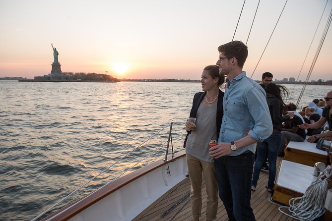 New York Sunset Schooner Cruise on the Hudson River - The Statue of Liberty at Golden Hour