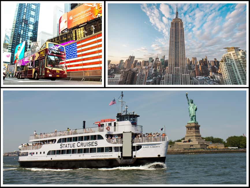 NY: Statue of Liberty, Empire State, and Hop-on Hop-off Tour - Riding the Downtown route from Times Square to Battery Park