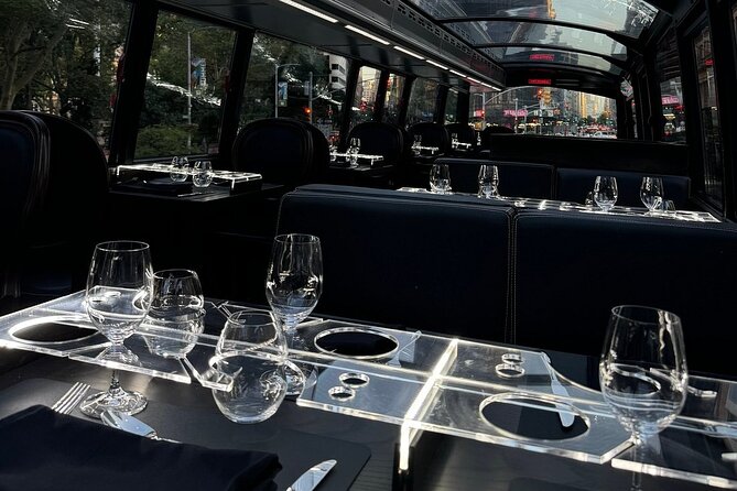 NYC Bustronome Gourmet Sightseeing Dinner tour Panoramic Bus - A moving dinner with New York above you