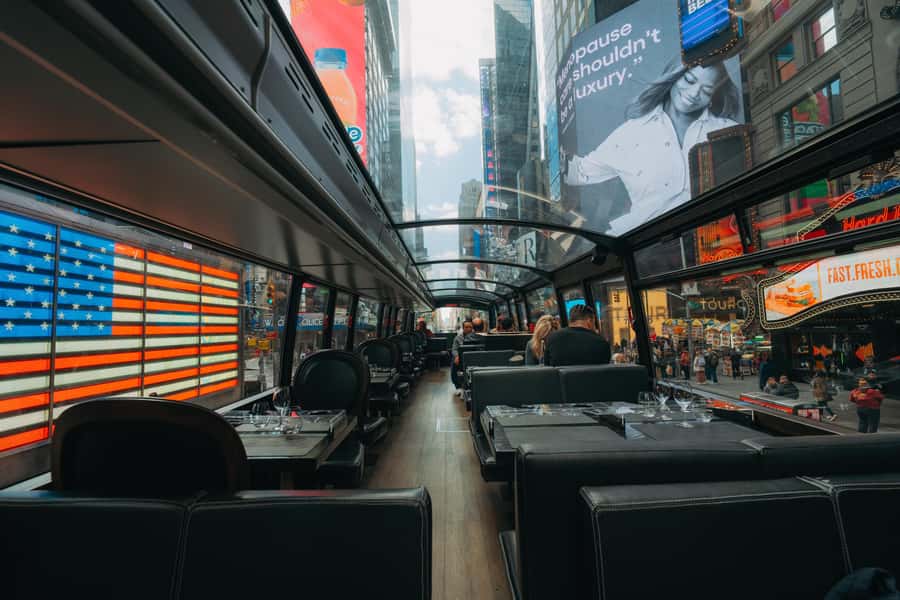 NYC Bustronome Lunch Tour - A glass roof changes the way you see New York