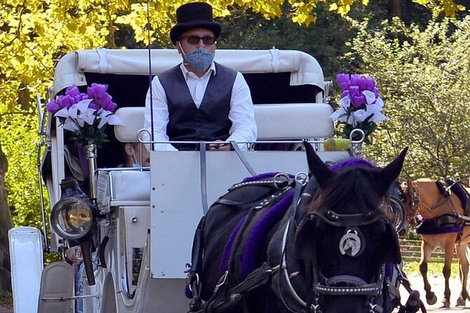 NYC Central Park VIP Horse and Carriage Ride - The Mall and Literary Walk: statues beneath the trees
