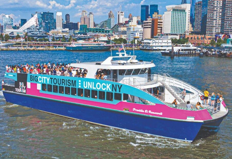 NYC: Manhattan & Statue of Liberty Cruise with Shuttle Bus - Under Brooklyn Bridge, the cruise’s big visual moment