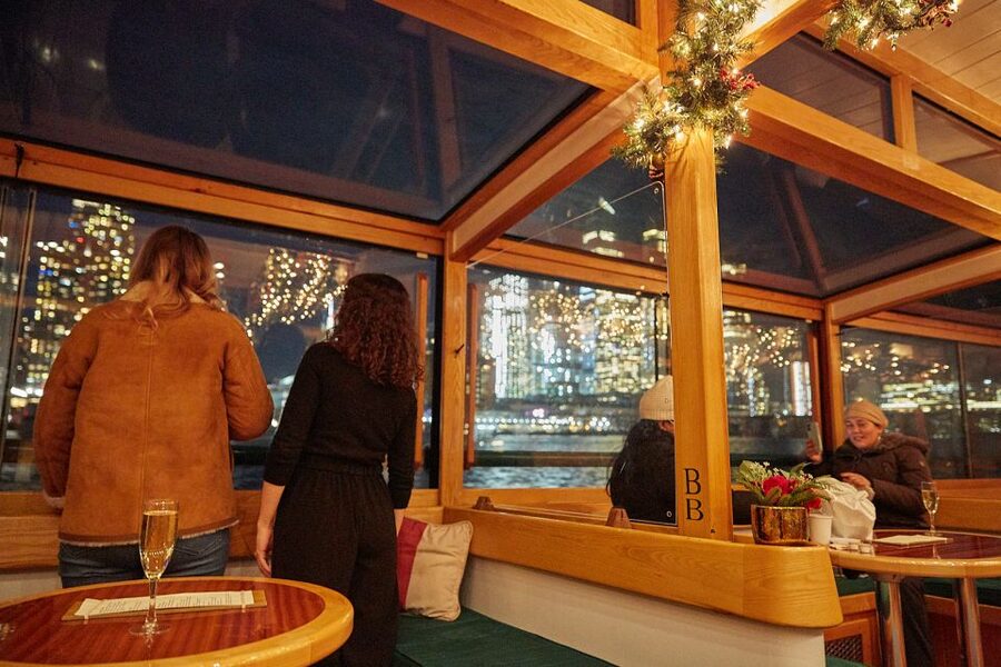 NYC: Night Holiday Lights and Cocoa Cruise - A holiday cruise with a front-row harbor view