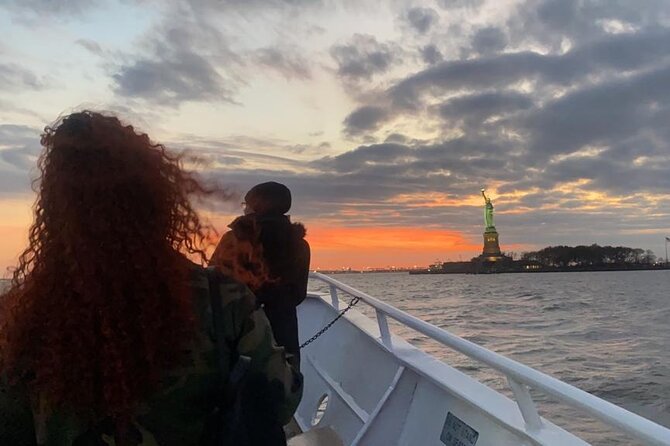 NYC Skyline lights Happy Hour and Cash Bar - Passing Ellis Island and reaching the Statue of Liberty