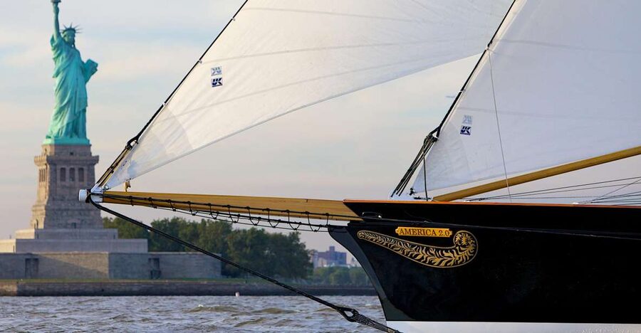 NYC: Statue of Liberty Cruise aboard a Classic Sailboat - A quieter view of Lower Manhattan