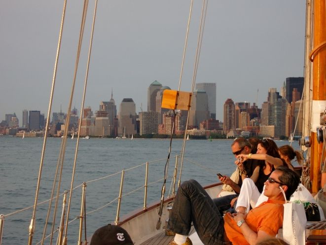 NYC: Sunset Sail Aboard Schooner Adirondack - Sunset, skyline lights, and the changing view