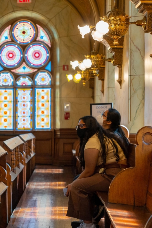 Self-Guided Tour of the Museum at Eldridge Street - A modern window by Kiki Smith and Deborah Gans