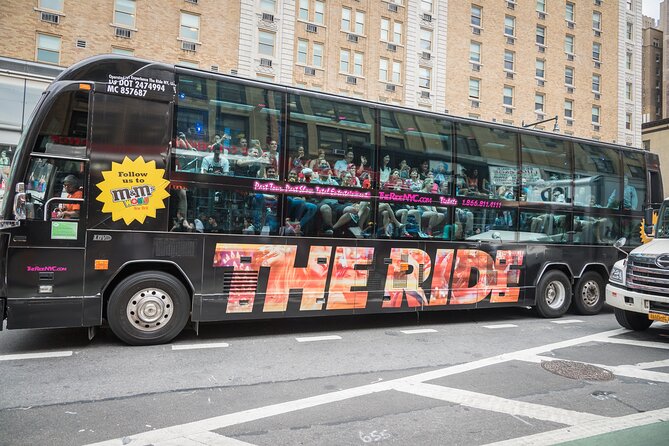 The RIDE Experience Theatrical Bus Tour - Stadium seating, sideways views, and motion comfort