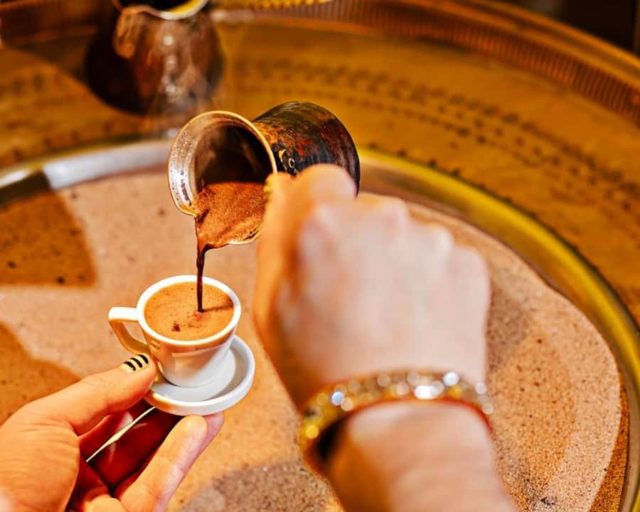 Turkish Coffee Fortune Ceremony - Hot sand, coffee, and a little theater